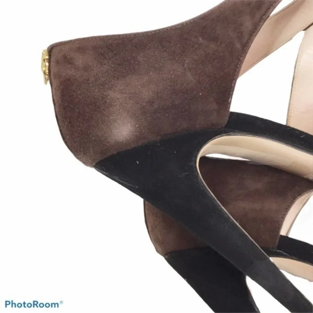 Miu Miu Camoscio Bicolo colorblock suede pumps